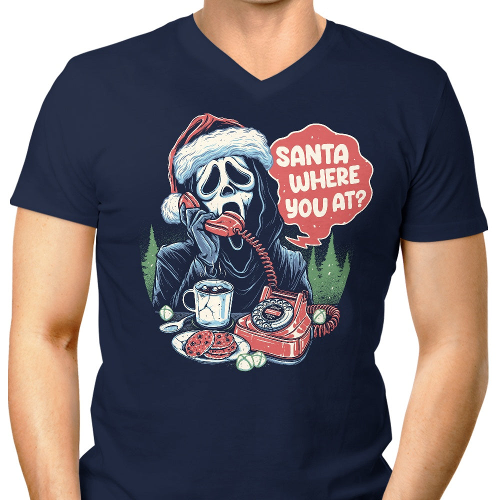 Men's V-Neck T-Shirt - 'Santa Where Are You?'