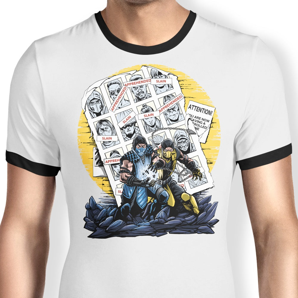 Ringer T-Shirt Featuring the Days of the Mortal Past Design