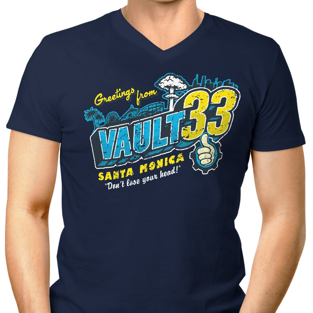 33 Brand - Stylish Men's V-Neck Greetings Tee