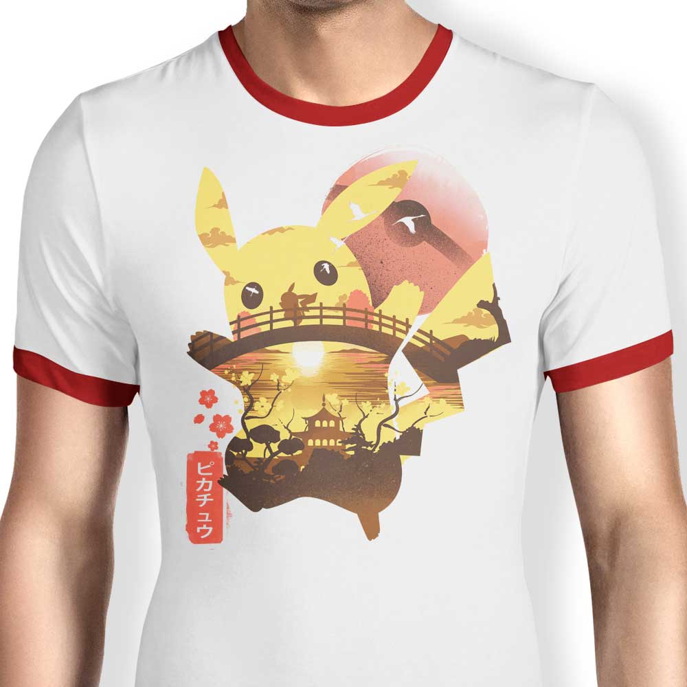 Dandingeroz's Ukiyo Electric Men's Stylish Ringer T - Shirt