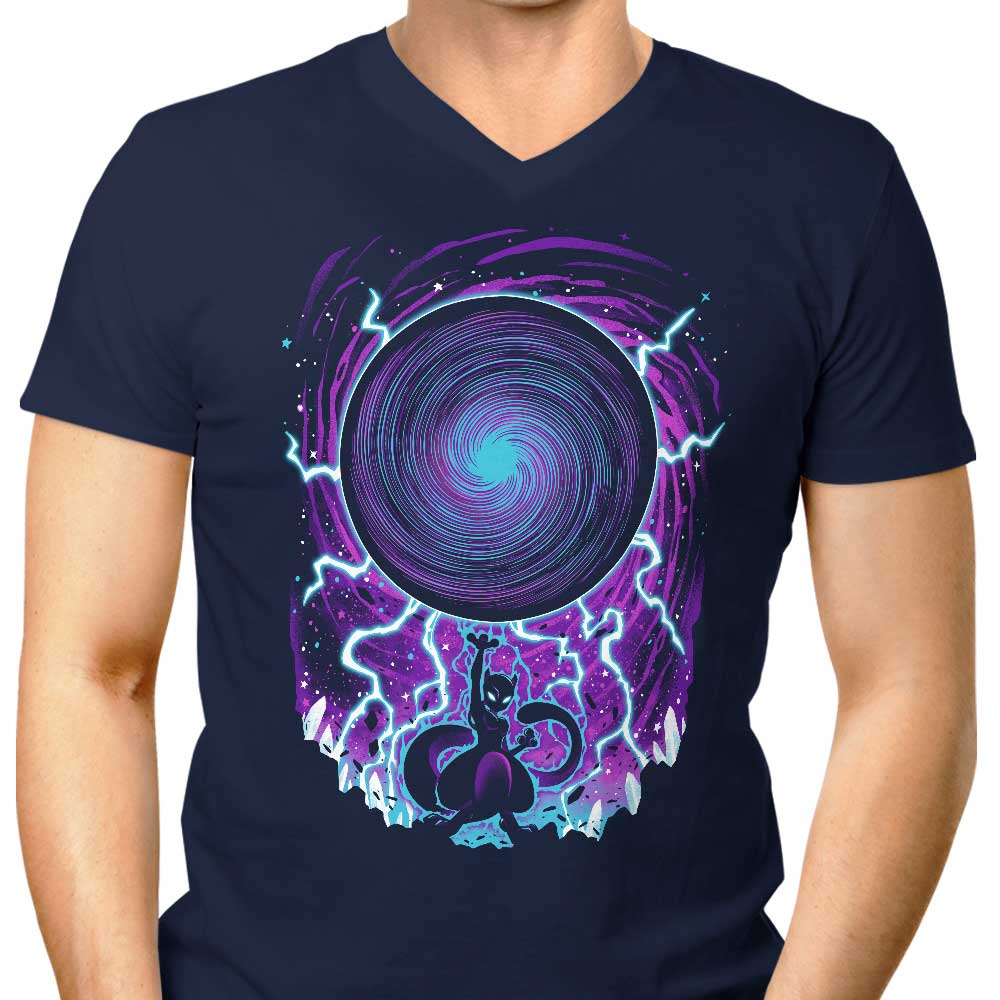 Alemaglia Men's Stylish V-Neck Big Shadow Ball T-Shirt