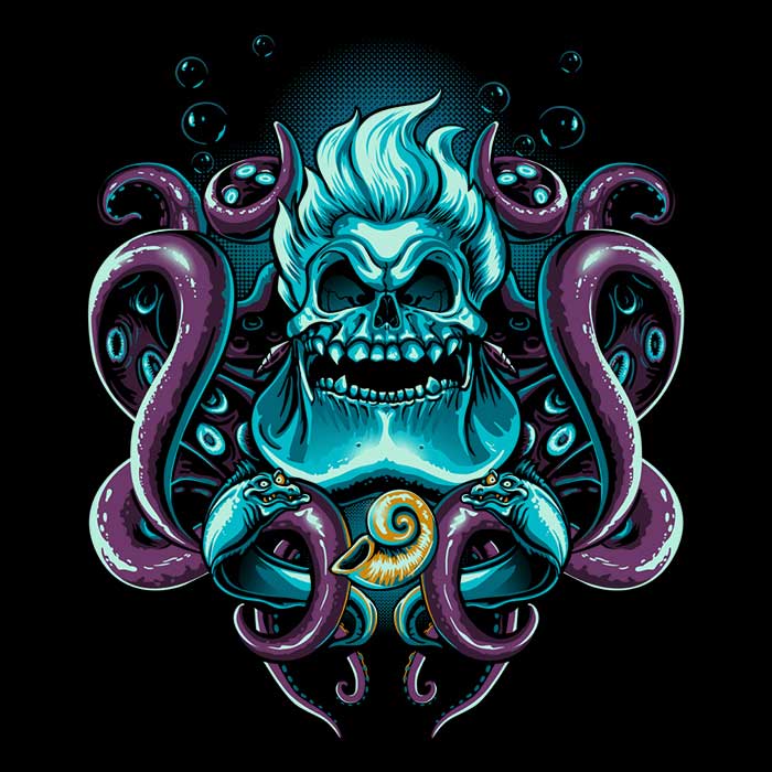 Sea Witch Skull-themed Unisex and Women's Tank Tops