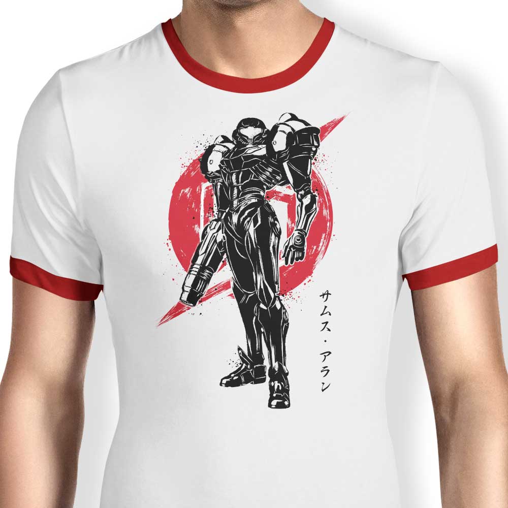 Unique Galactic Bounty Hunter Sumi - e Style Ringer T - Shirt