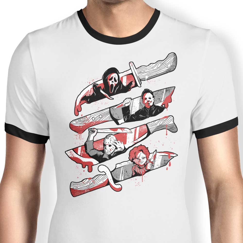 Ringer Style Knife Killers T-Shirt by Edu.ely