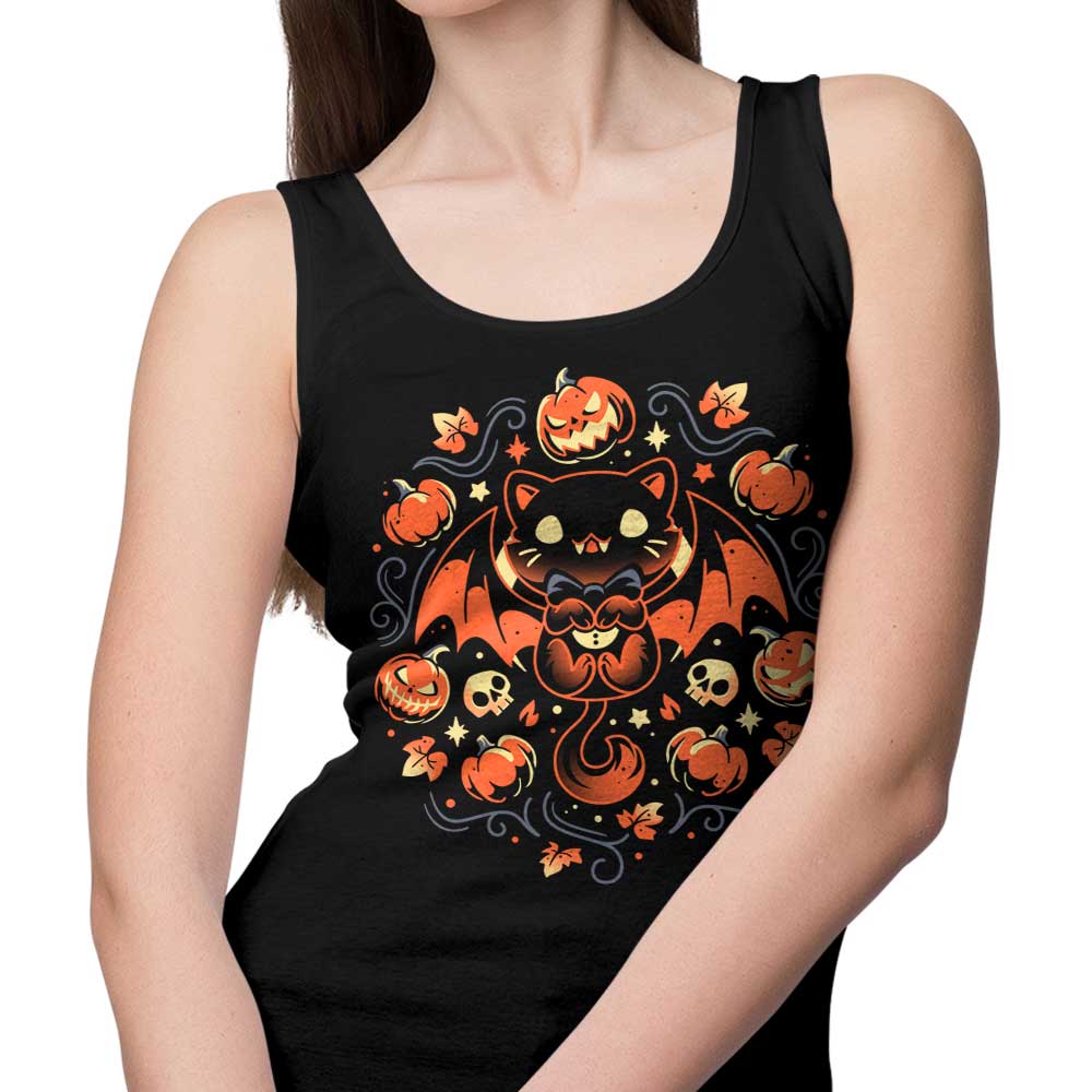 Midnight Vampire Cat Design Women's Tank Top for Fashionable Wear