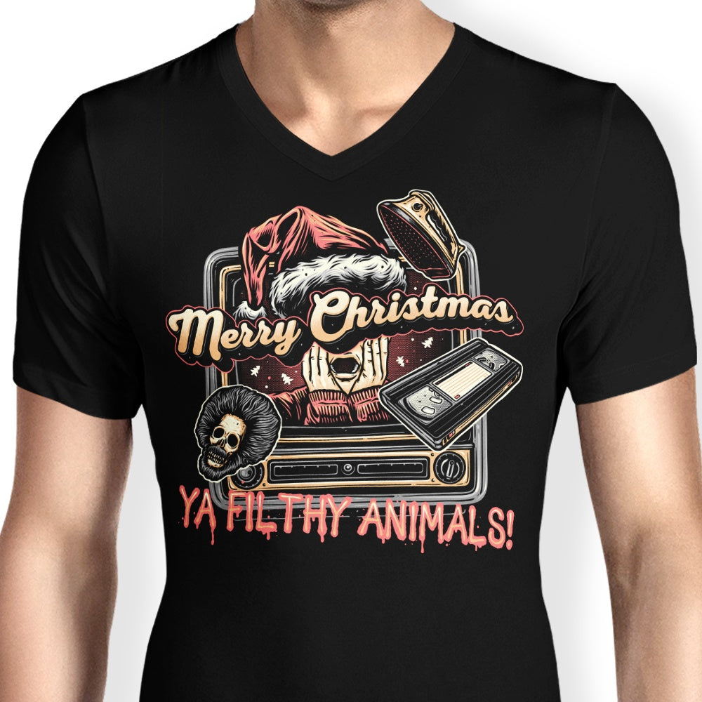 Men's V-Neck T-Shirt - Ya Filthy Animals Collection