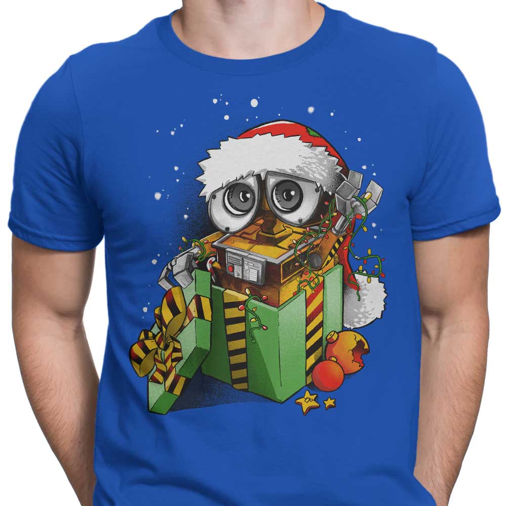 Alemaglia's Christmas Robot-themed Men's T-Shirts in Various Sizes