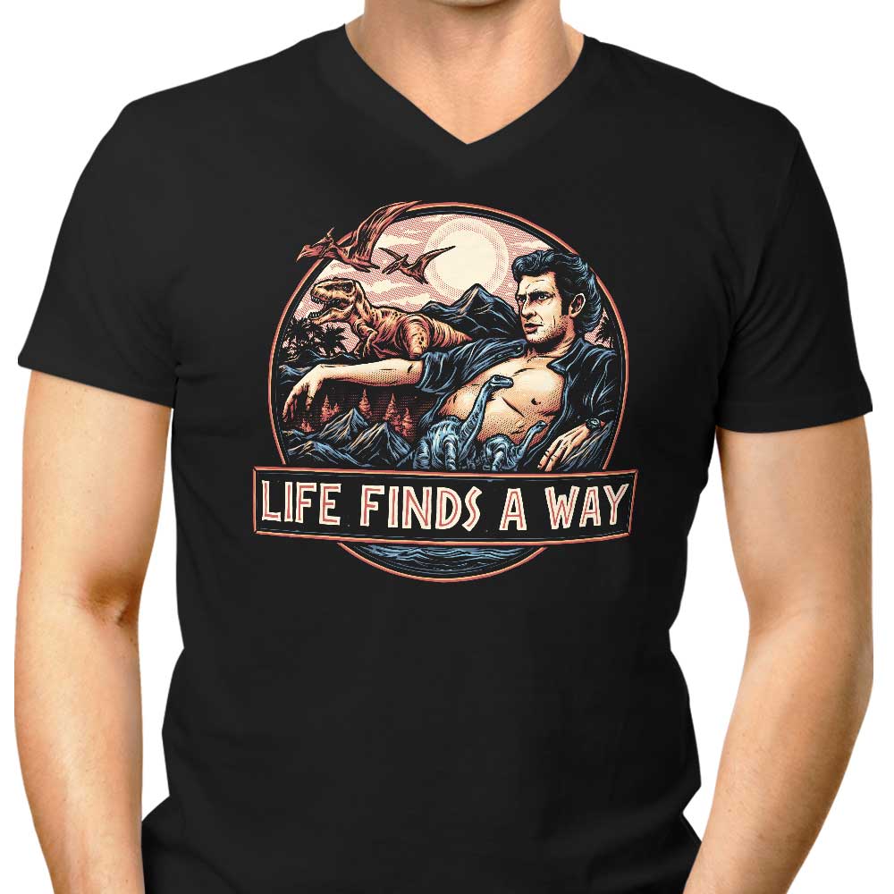 Life Always Finds a Way - Stylish Men's V-Neck T-Shirt