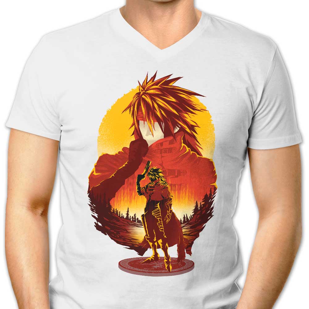 Stunning Crimson Sunset Men's V-Neck T-Shirt
