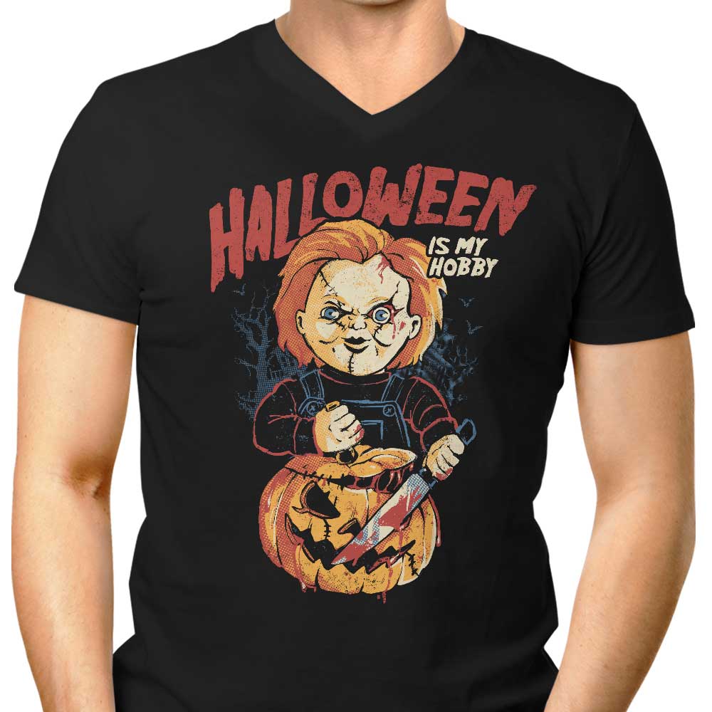 Men's V-Neck T-Shirt - Halloween is My Passion