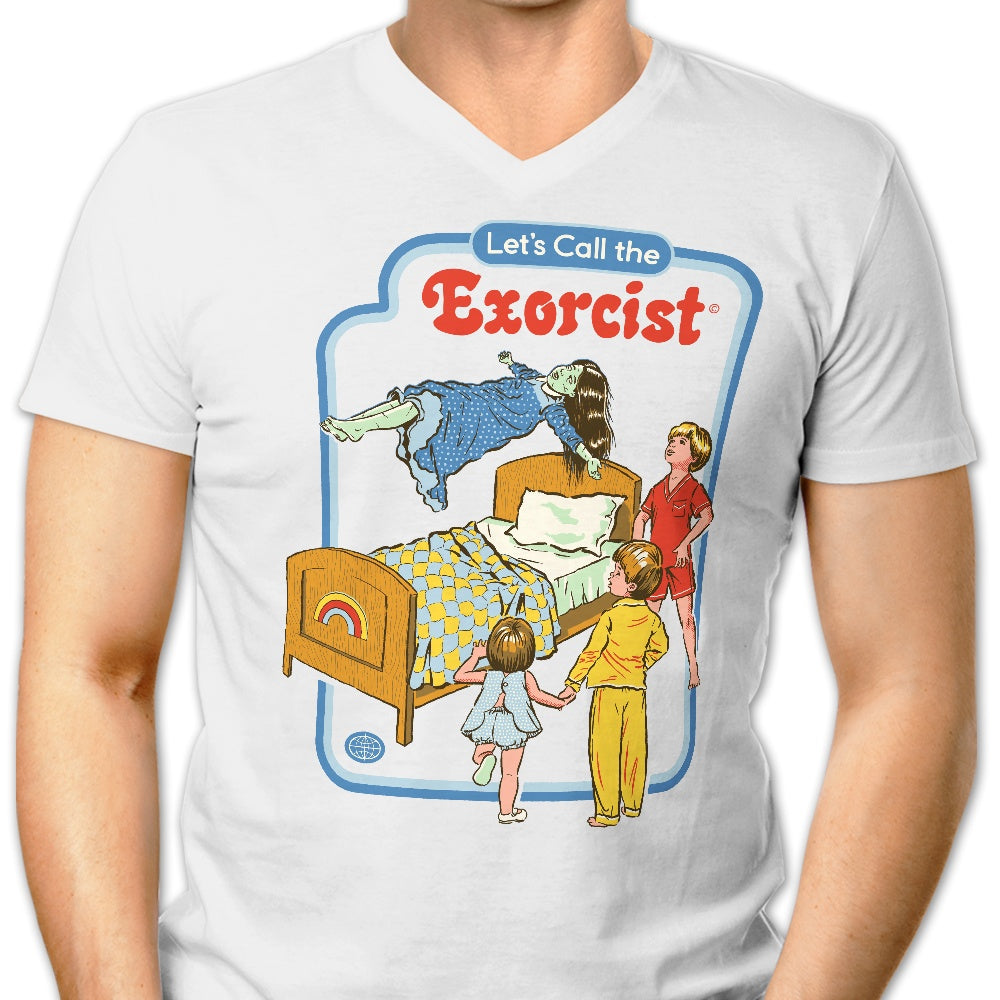 Men's Stylish V-Neck with 'Let's Call the Exorcist' Design