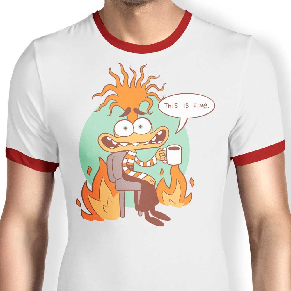 Paula Garcia's 'Anxiety is Fine' Stylish Ringer T - Shirt for Fashion Lovers
