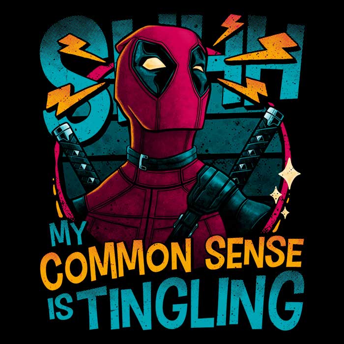Men's V-Neck T-Shirt with the Concept of Common Sense