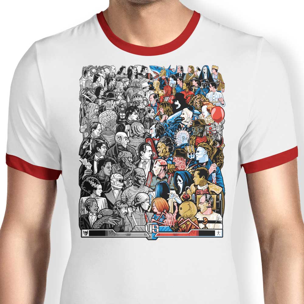 Grayscale vs. Grotesque Design - Men's and Women's Ringer T-Shirt