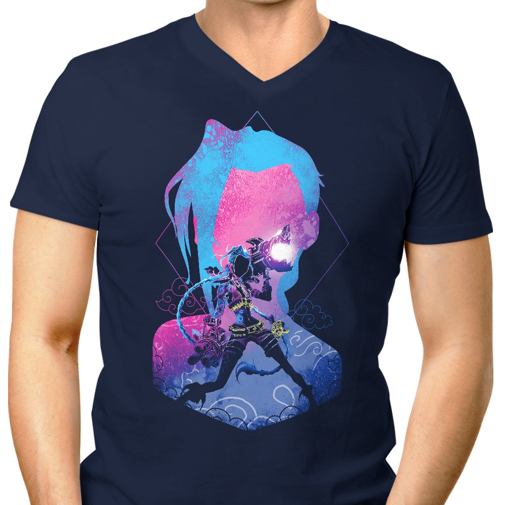 Men's V-Neck T-Shirt - The Spirit of the Super Rocket