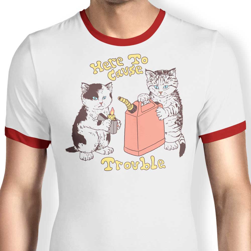 Hillary White's Troublemaker Ringer T-Shirt for Men in S - 4XL