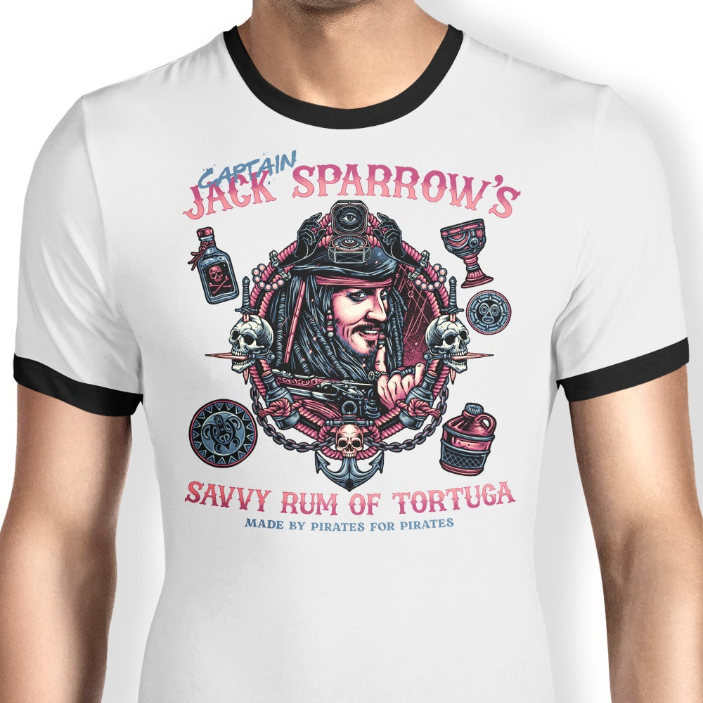 Stylish Savvy Rum Branded Ringer T-Shirt for Trendy Wear