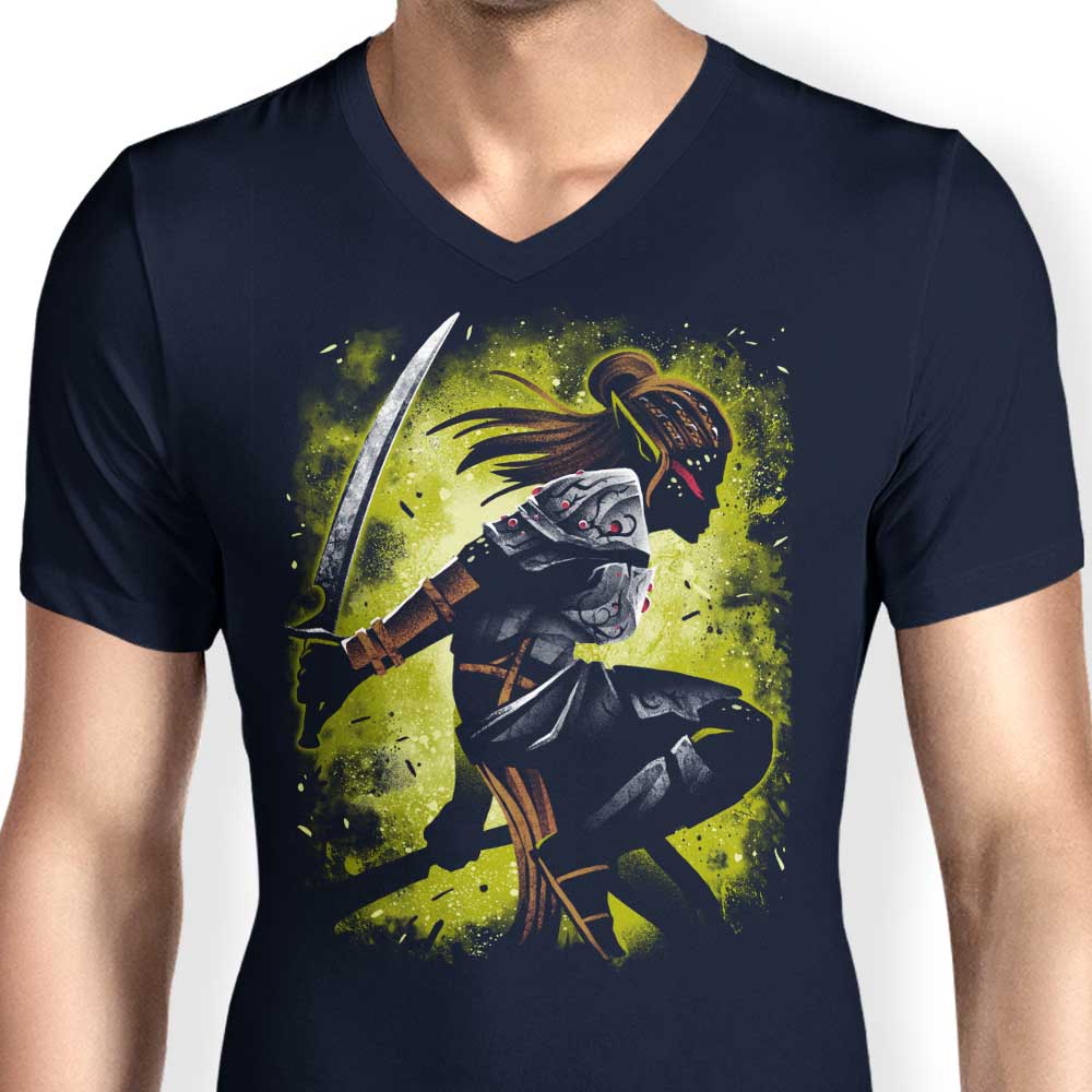 Men's V-Neck T-Shirt Inspired by the Githyanki Warrior