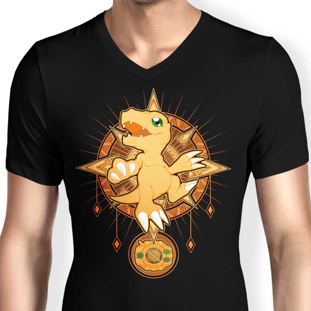 Courageous Crest - Men's Stylish V-Neck T-Shirt