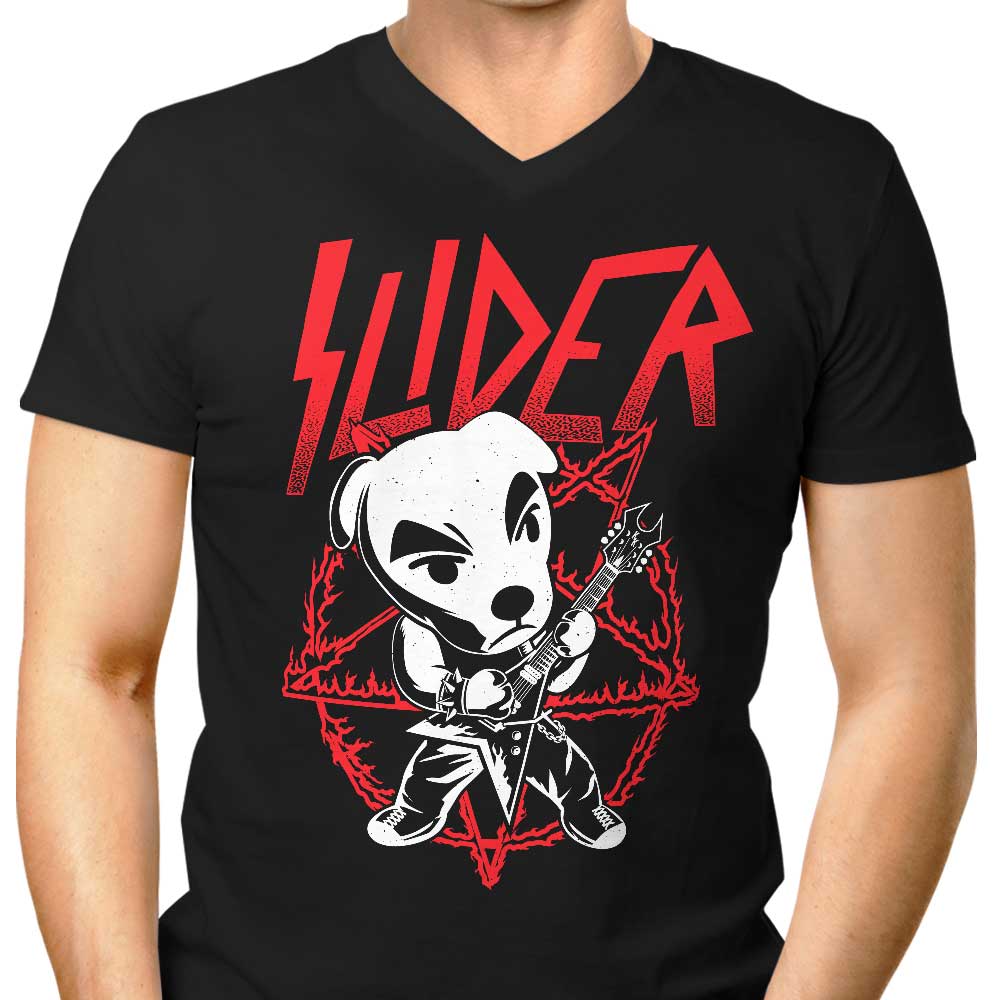 Dracula Byte's Men's Stylish V-Neck Slider Slays T-Shirt