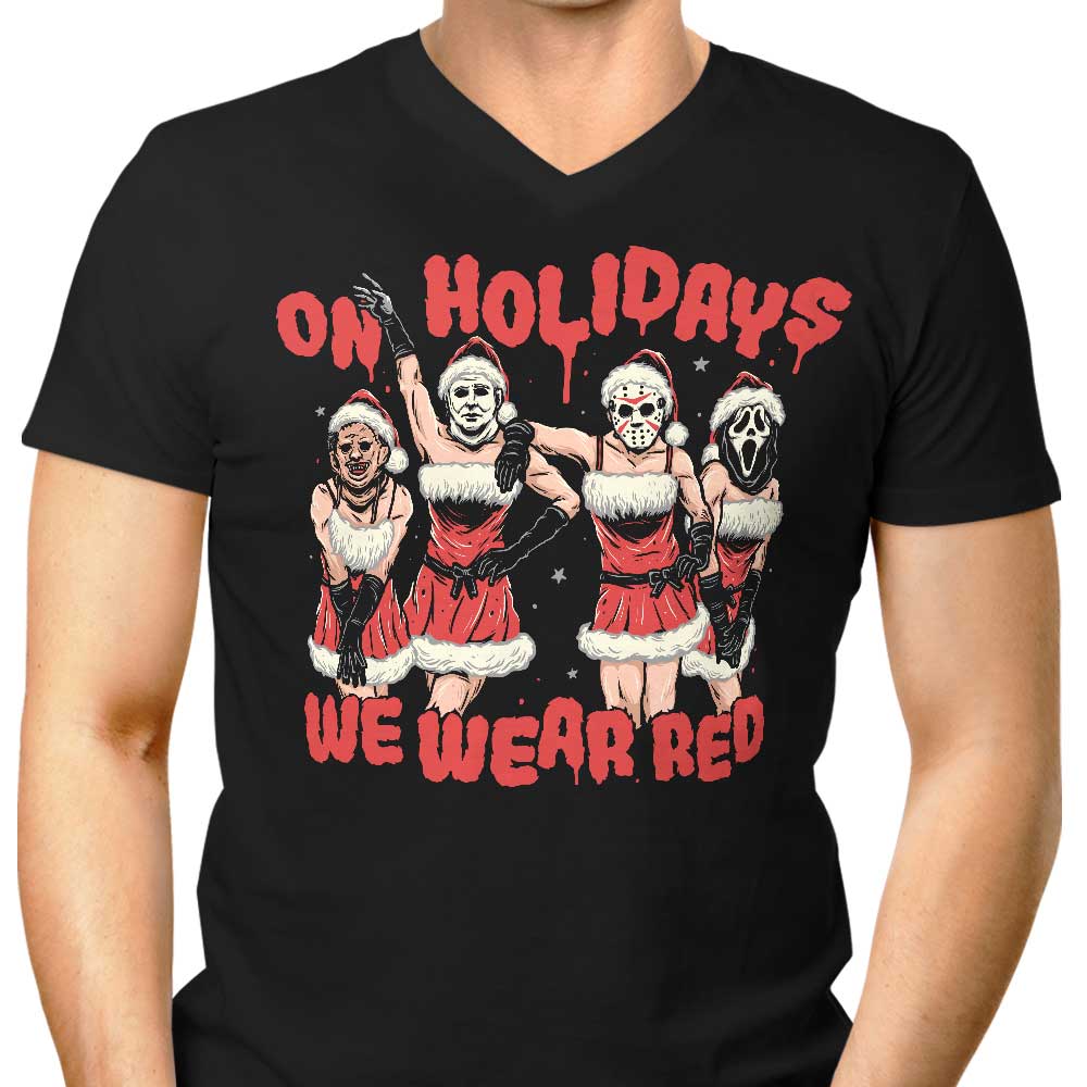 Stylish Men's Red V-Neck by Momma Gorilla