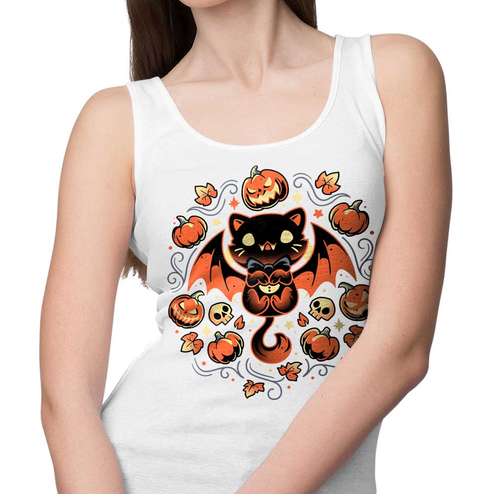 Midnight Vampire Cat Design Women's Tank Top for Fashionable Wear