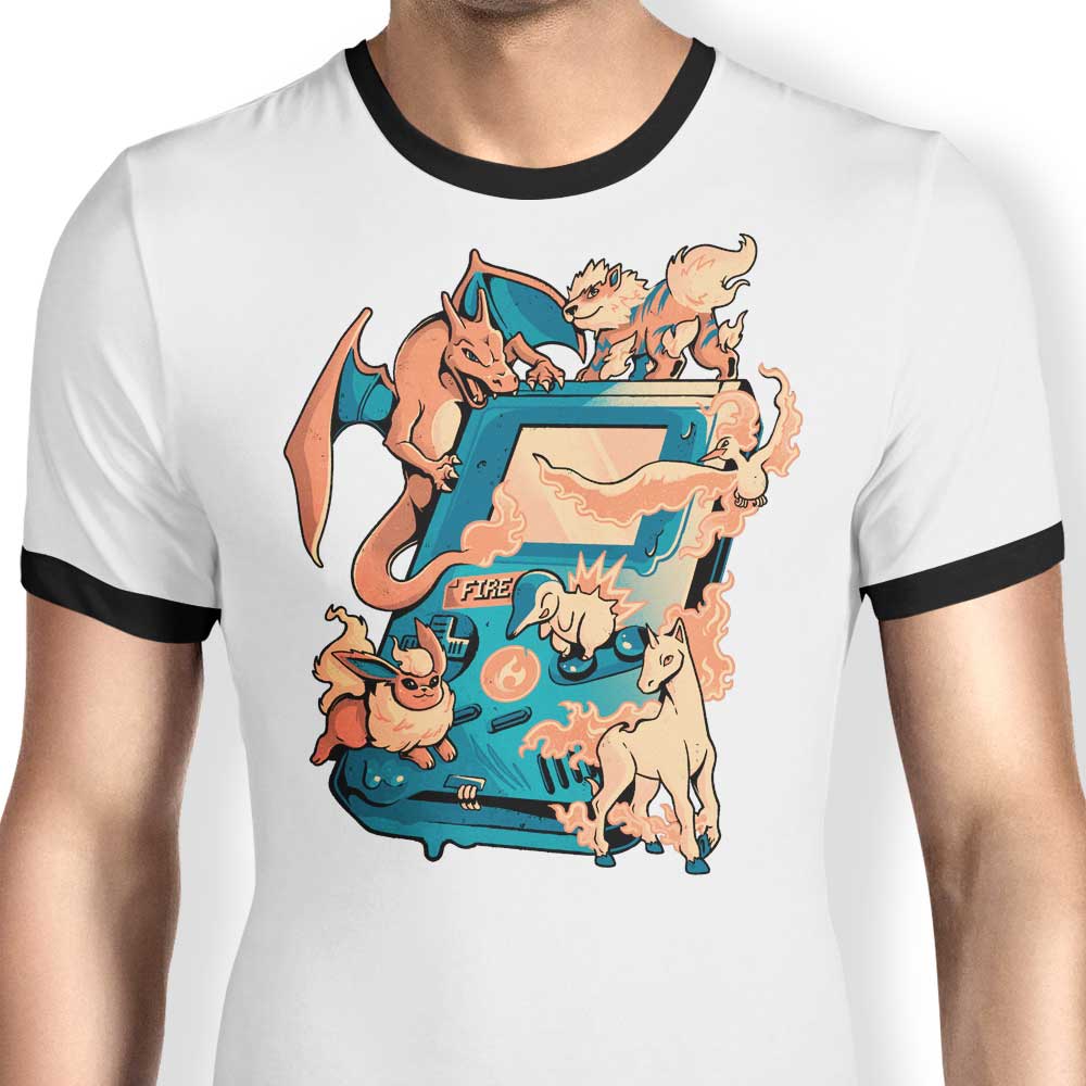 Arigatees' Exciting Fire Game Ringer Style T-Shirt