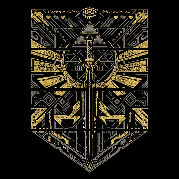 Men's Stylish V-Neck Cyber Hero Gold T-Shirt