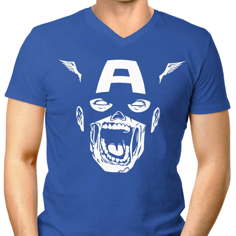 Men's Stylish V-Neck Zombie Captain T-Shirt