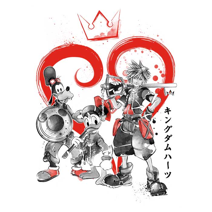 Kingdom Sumi-e Style Ringer T-Shirt for Fashion Enthusiasts