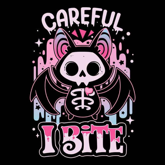 Men's Stylish V-Neck T-Shirt with Sweet Bat Bite Design