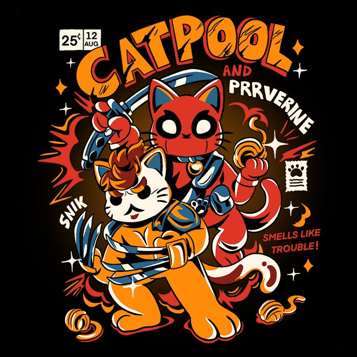 Stylish Men's V-Neck Catpool Shirt