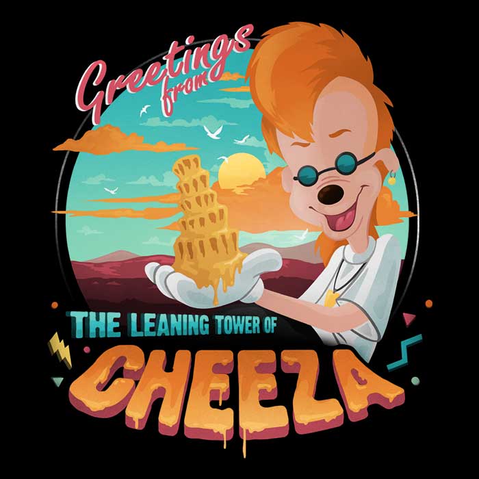 ManuelDA's The Leaning Tower of Cheeza Men's Ringer Cotton T-Shirt