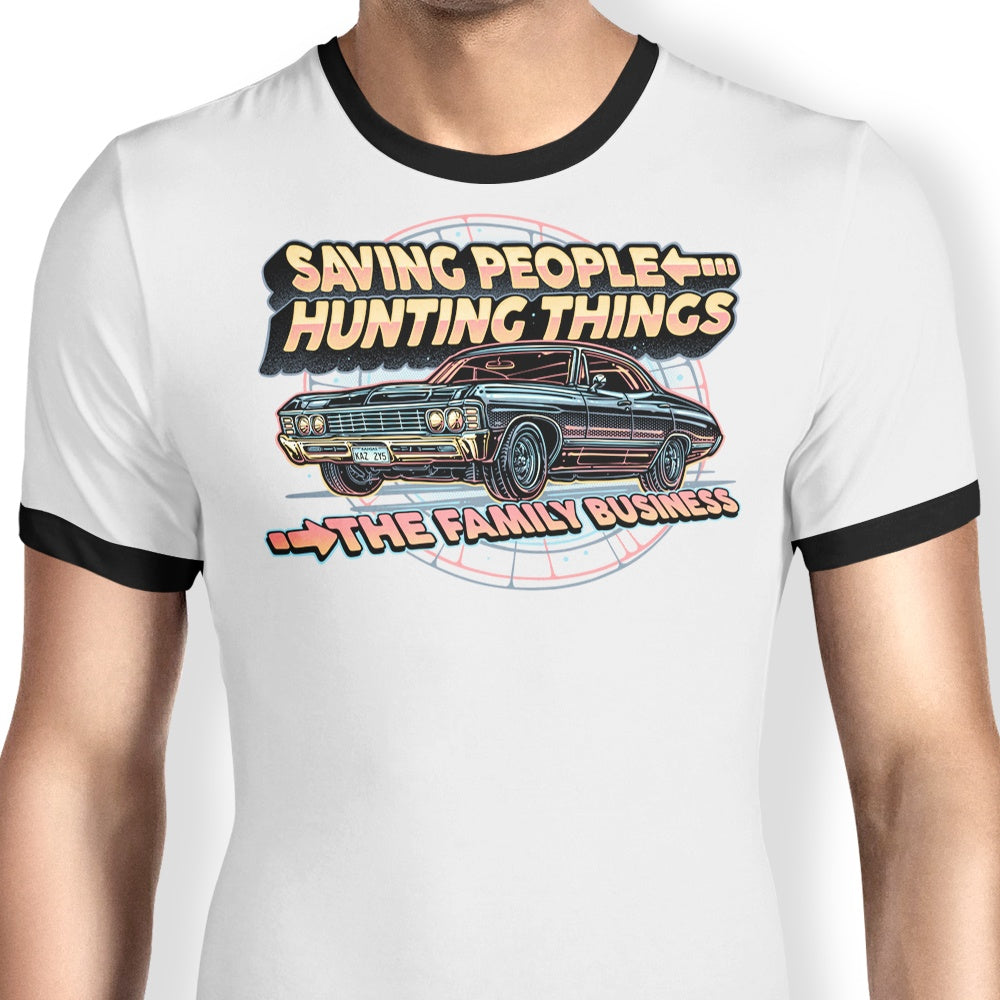 High - Quality 'Saving People, Hunting Things' Ringer T - Shirt