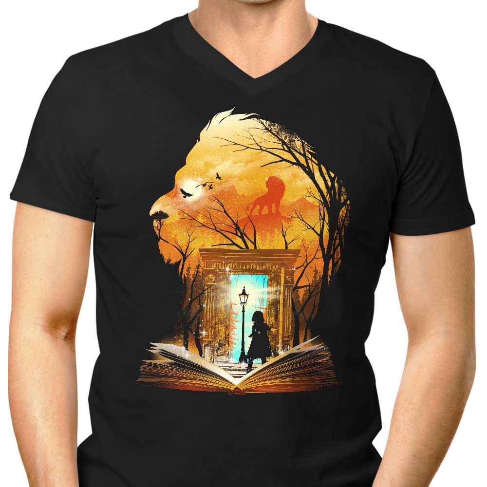 Men's V-Neck Book of Lions and Witches - A Stylish Apparel Piece