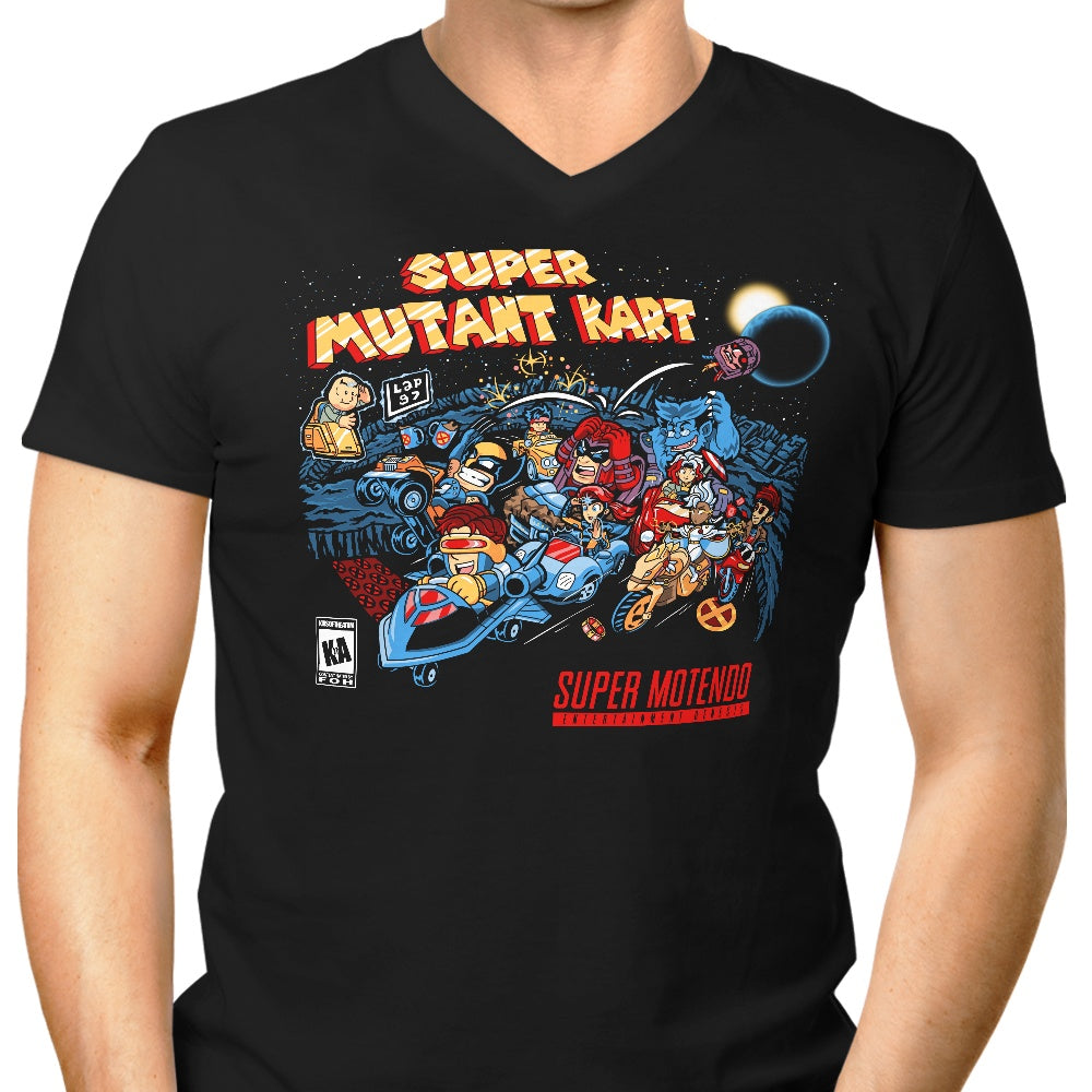Men's Stylish V-Neck Mutant Kart T-Shirt