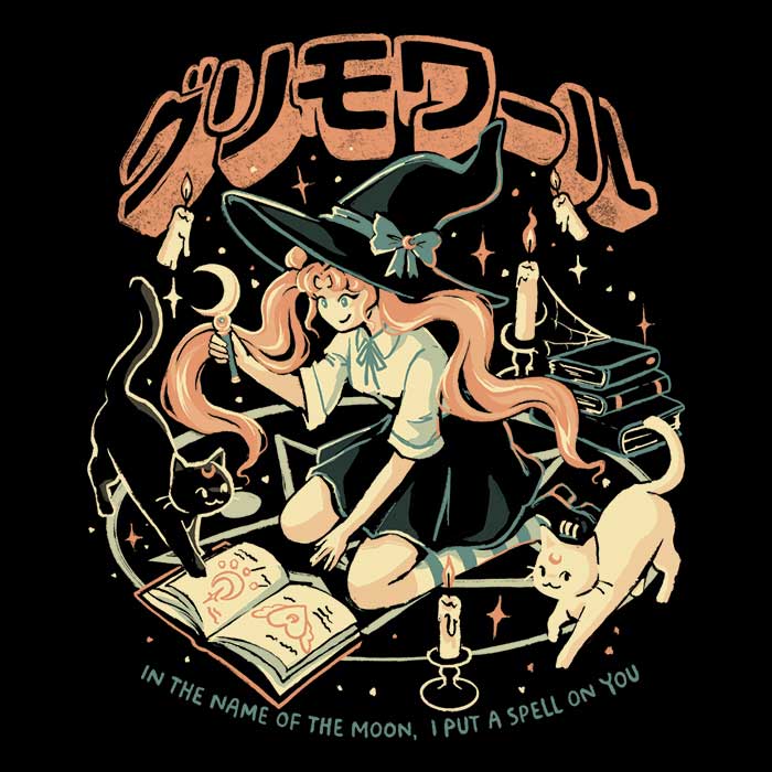 Men's Stylish V-Neck T-Shirt Inspired by Moon Witch