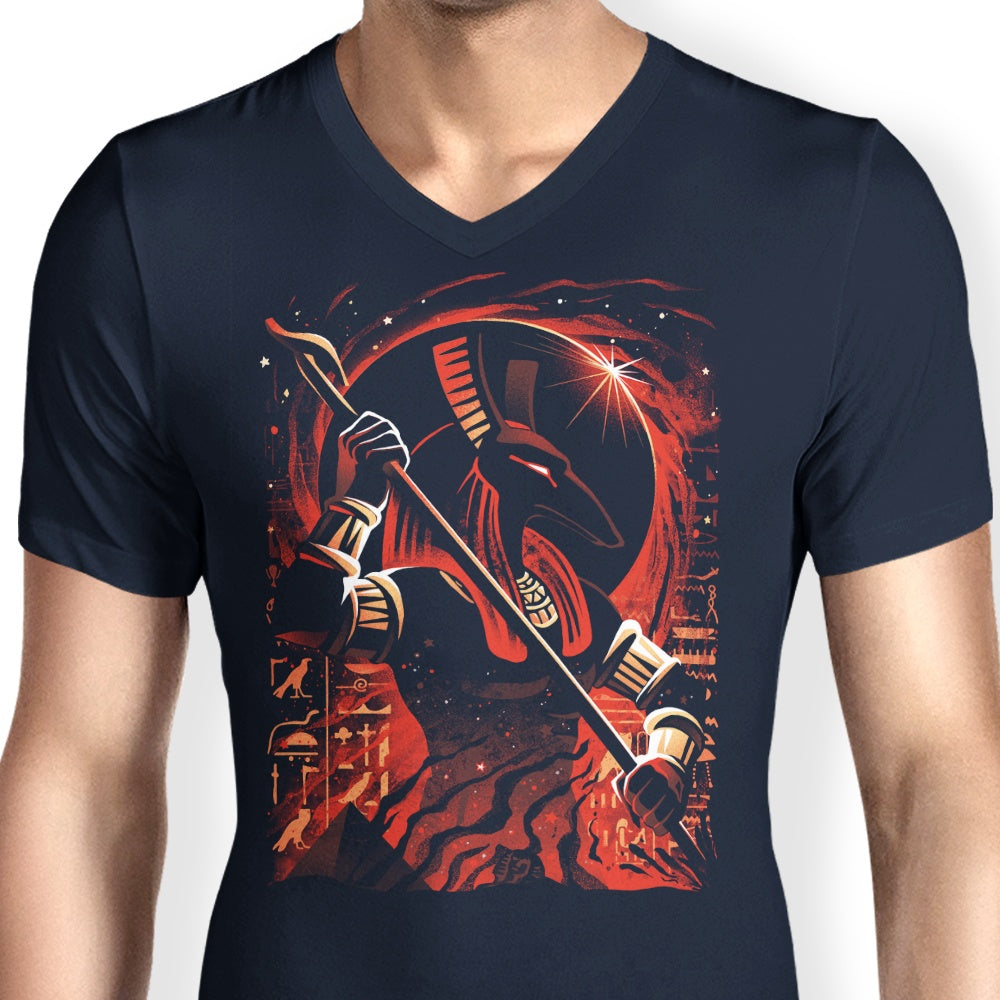 Men's V-Neck T-Shirt - God of the Desert and Chaos