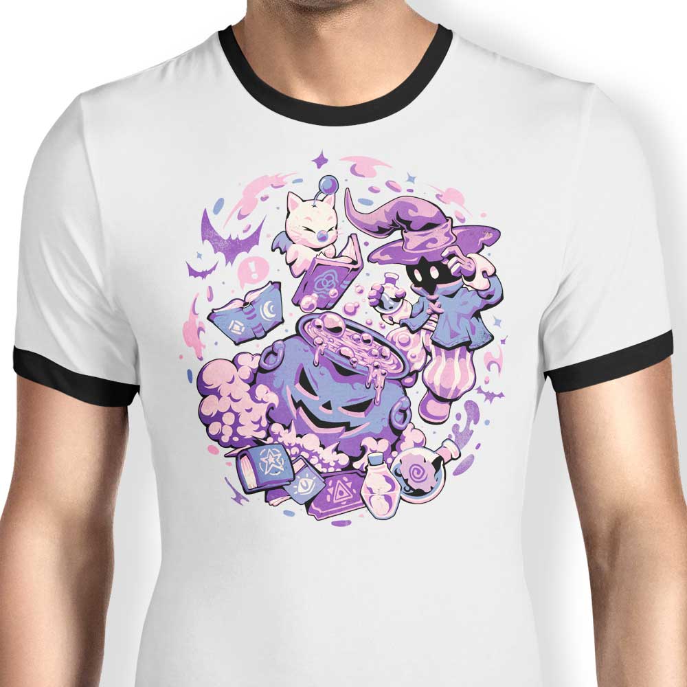 Mage Spell-themed Ringer Style T-Shirt for Fashion Enthusiasts