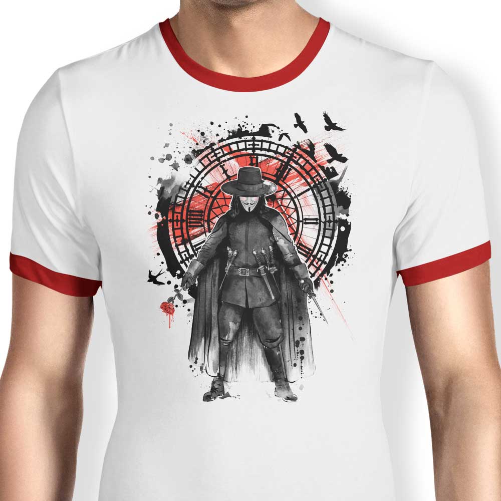 Stylish Ringer T-Shirt Featuring 'God Is In The Rain' Design