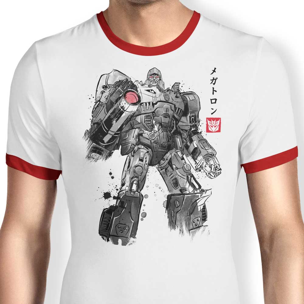 Dr. Monekers' Tyrannical Sumi-e Style Ringer T-Shirt for Fashion Lovers