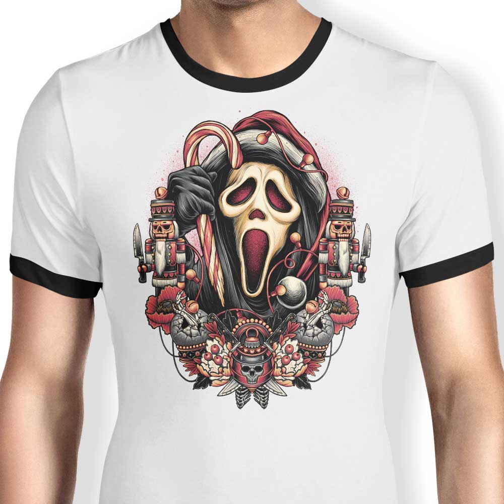 Festive Holidays at Woodsboro-themed Ringer Style T-Shirt