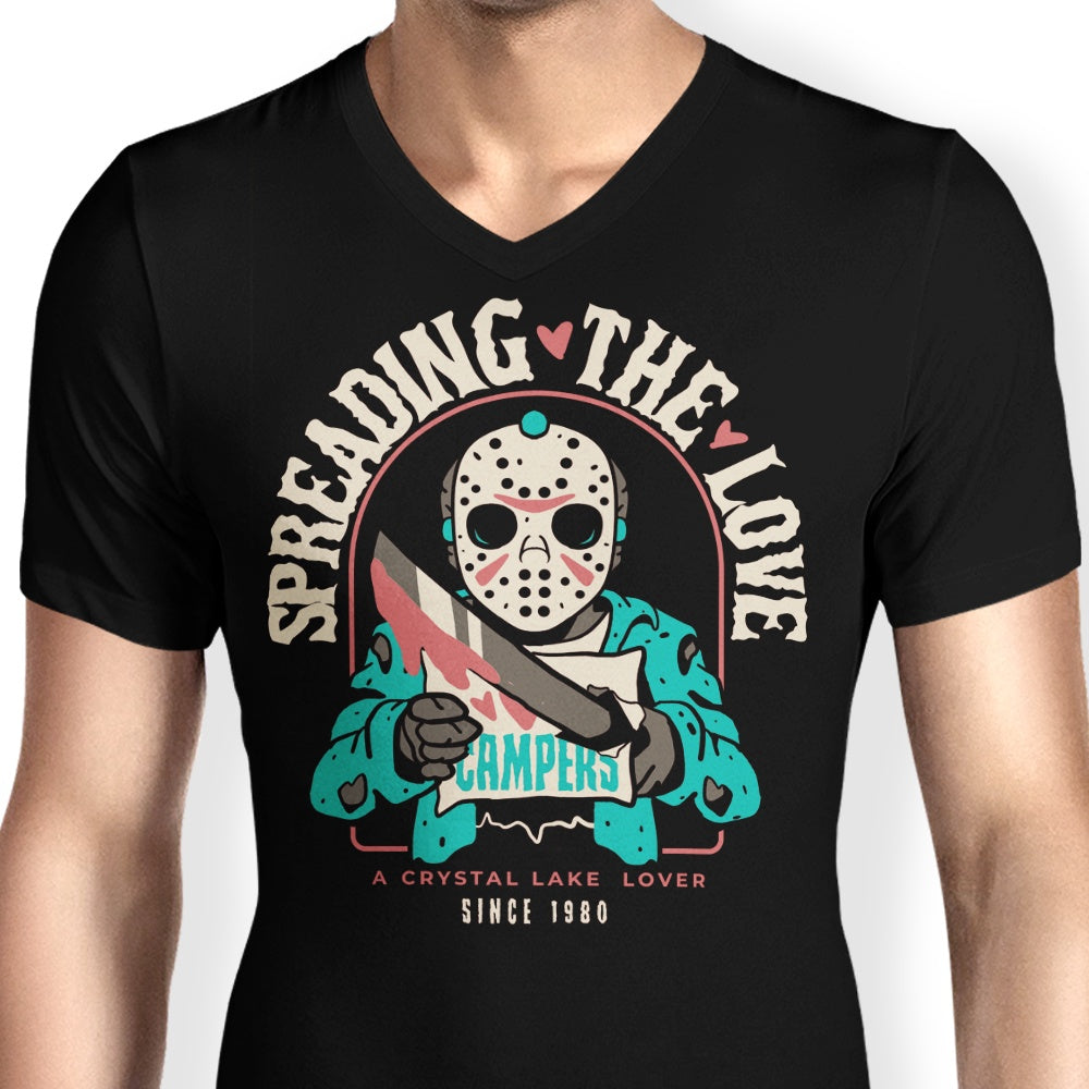 Sketchdemao Men's V-Neck Crystal Lake Lover T-Shirt