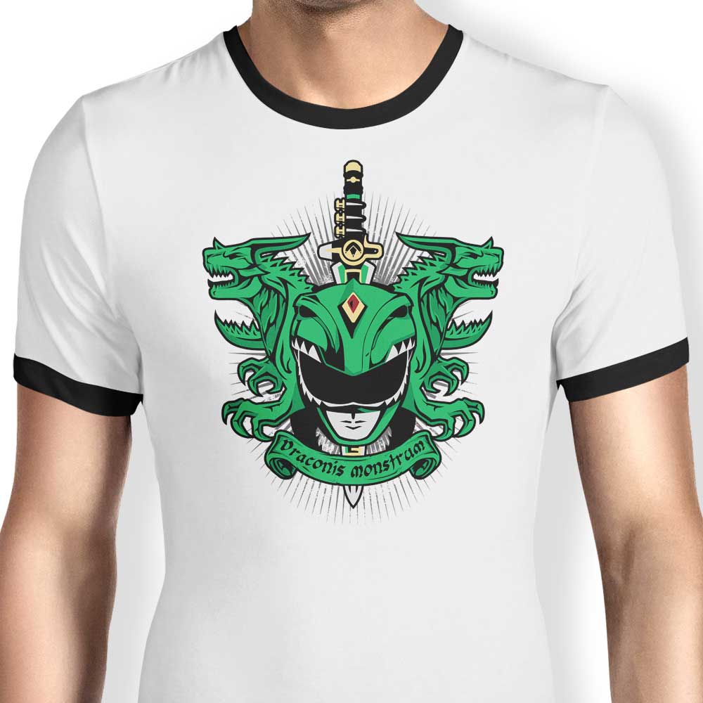 Prime Premne Design - Viridis Draconis Monstrum Stylish Ringer T-Shirt