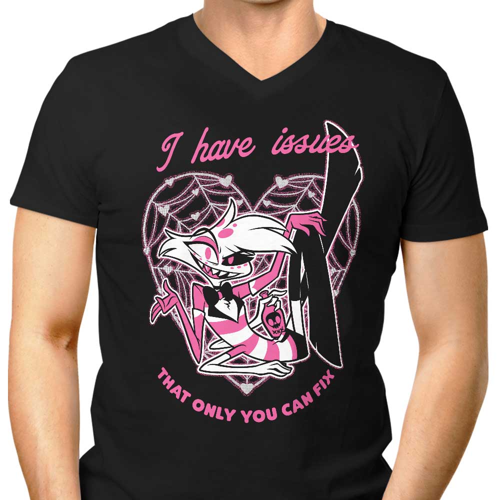 Men's Fashionable V-Neck T-Shirt - Angel Issues Collection