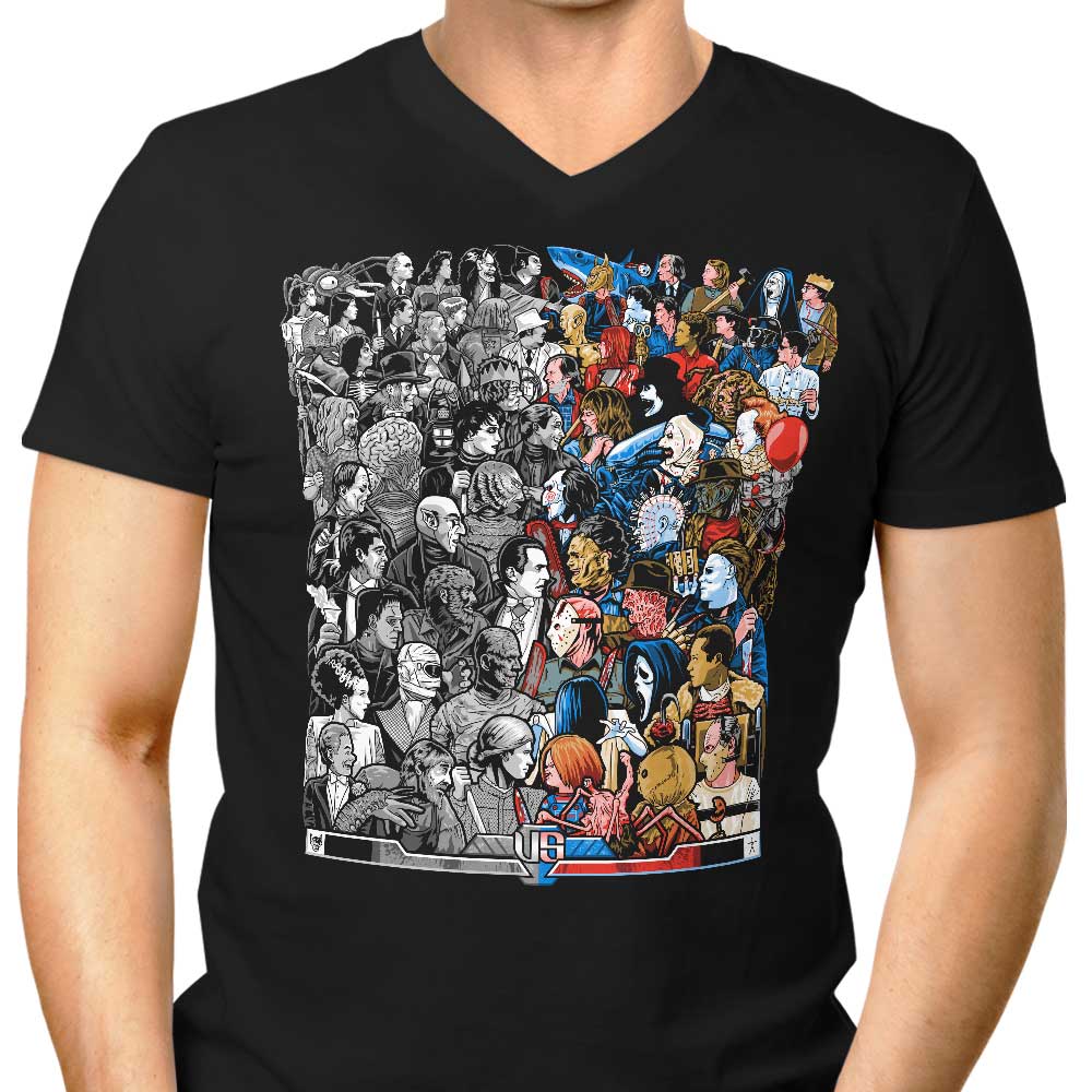 Grayscale vs. Grotesque Style Men's V-Neck T-Shirt