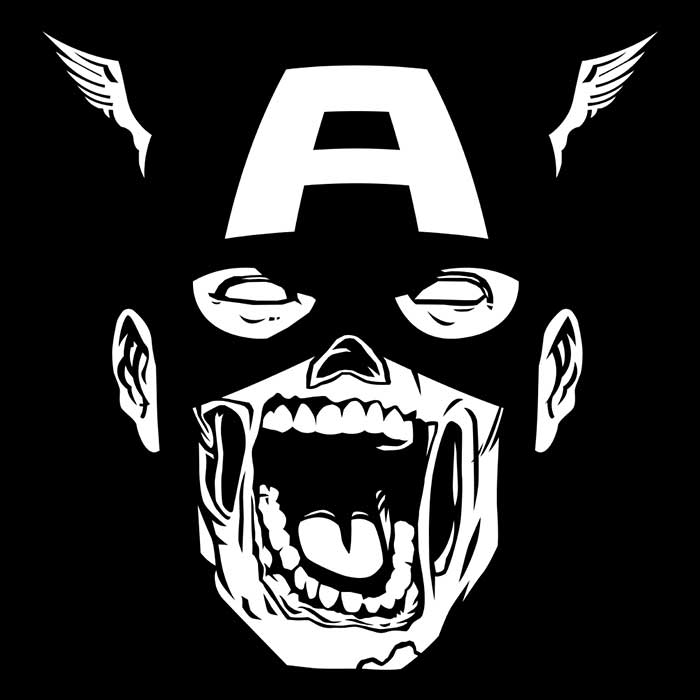 Men's Stylish V-Neck Zombie Captain T-Shirt