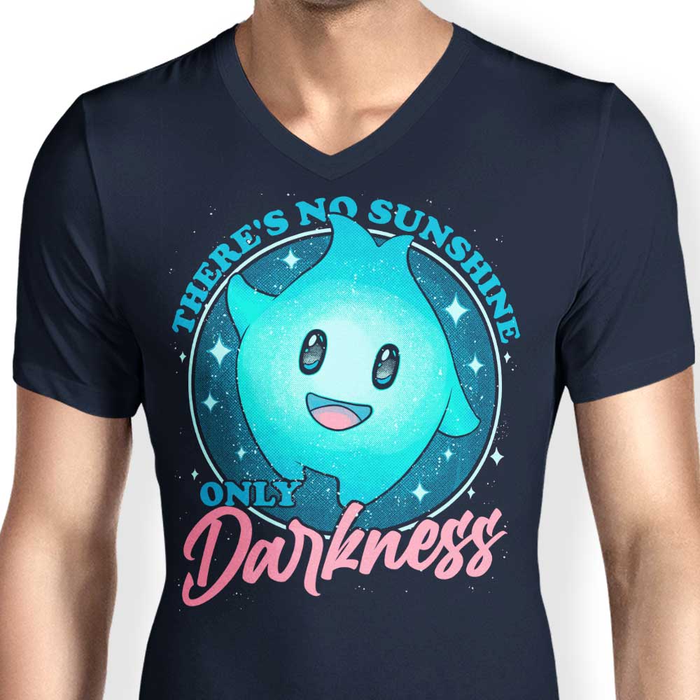 Men's Stylish V-Neck Only Darkness T-Shirt