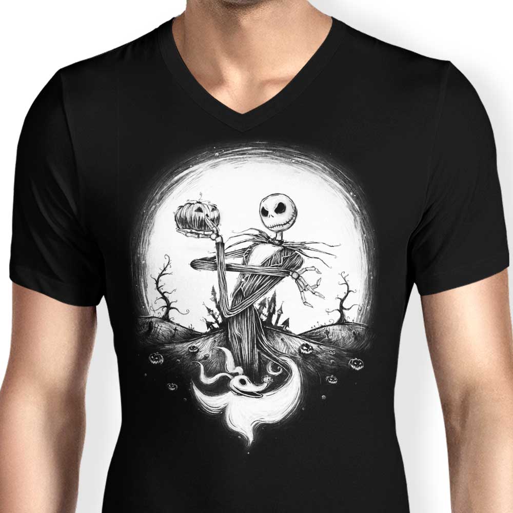 Men's Fashionable V-Neck T-Shirt - Everybody Scream
