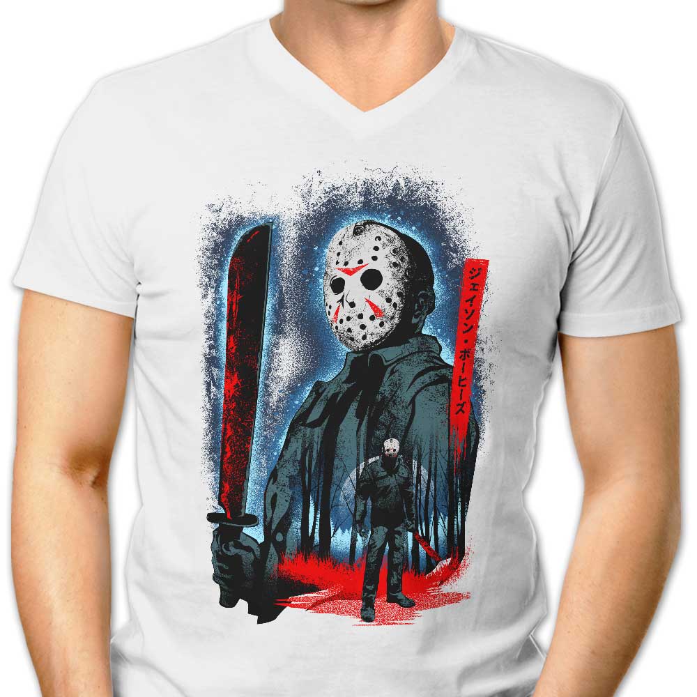Men's Stylish V-Neck: Attack on Crystal Lake Design